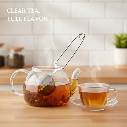 Stainless Steel Tea Ball Infuser with Fine Mesh Filter for Loose Leaf Tea, Reusable Spherical Strainer for Mugs and Teapots - Image 3