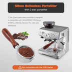 58mm Bottomless Portafilter with 3 Ears, Espresso Portafilter with Filter Basket and Puck Screen, Fit for CAS-ABREWS Ultra, Calphalon Temp IQ, Gevi EzBru 1000 Espresso Machine Upgraded by BUTITNOW - Image 4