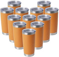 HASLE OUTFITTERS 20oz Stainless Steel Tumblers Bulk, Insulated Travel Cup with Lid, Double Wall Vacuum Coffee Mug for Cold & Hot Drinks 12 Pack, Orange by HASLEOUTFITTERS
