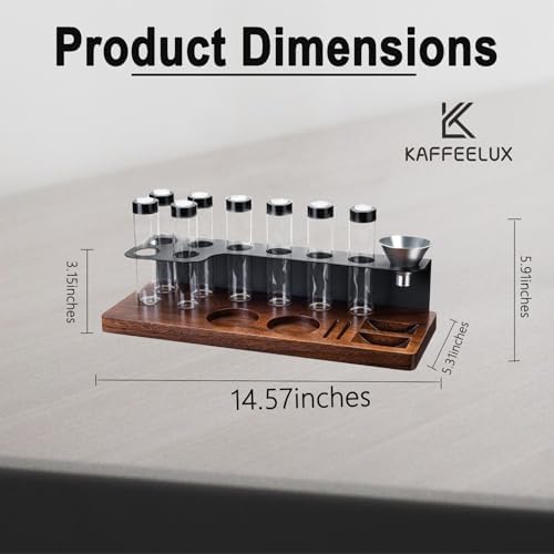 8-Piece Vacuum Coffee Canister Set with Wooden Storage Stand – Airtight Jars + Funnel for Coffee Enthusiasts & Home Cafés | Countertop Bean/Tea Freshness Organizer - Image 2