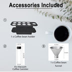 Wooden Coffee Bean Sampling Set with Test Tubes, Funnel - Coffee Bean Storage & Tasting Kit for Coffee Lovers, Cafes (C) - Image 6