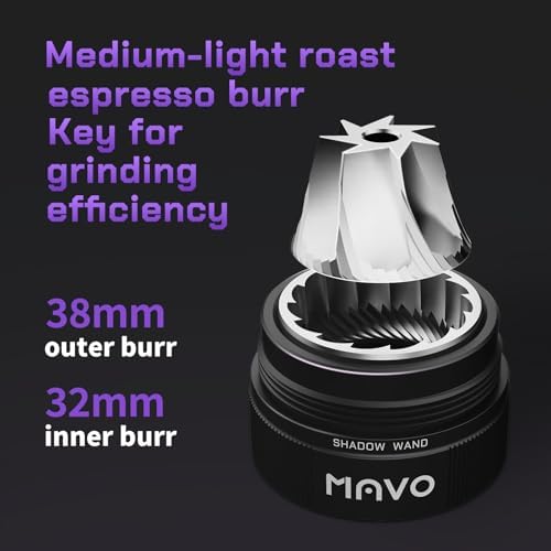 MAVO Manual Coffee Grinder, Shadow Wand Hand Coffee Grinder, Capacity 25g with CNC Stainless Steel 7-Axis Conical Burr, Adjustable Setting, Burr Coffee Bean Grinder for Pour Over, Espresso (Black) - Image 4