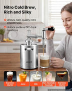 VEVOR Nitro Cold Brew Coffee Maker 68 oz Nitrogen Dispenser System, Home Brew Coffee Keg, Portable Nitrogen Infuser with Dispenser and Pressure Relieving Valve, Gift for Coffee Lovers - Image 2