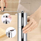 Manual Glass Coffee Bean Grinder,Premium Stainless Steel Hand Held Mill,Ceramic Burr Grinder,Adjustable Coarseness Compact Crank for Home,Office and Travelling (Color : Black) - Image 5