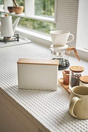 Wood-Accent Size 02 Coffee Filter Case - Kitchen Storage Holder Container,White - Image 2