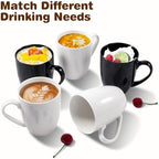 Large Ceramic Coffee Mugs Set of 6 16oz(475ml) Tea Cups Idea Gifts White - Image 7