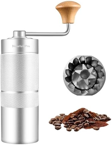 Manual Coffee Grinder,Multiple Grinding Settings,Espresso Grinder With Sharp Hexagonal Mill Core & Walnut Handle,Portable Mini Coffee Grinder for Office Travel Camping - Image 6