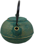 Ebros Gift Traditional Oriental Tetsubin Cast Iron Teapot With Enameled Interior 27oz Asian Japanese Chinese Fusion Housewarming Tea Pot Accent (Tokusa Green And Gold Gradient) - Image 4