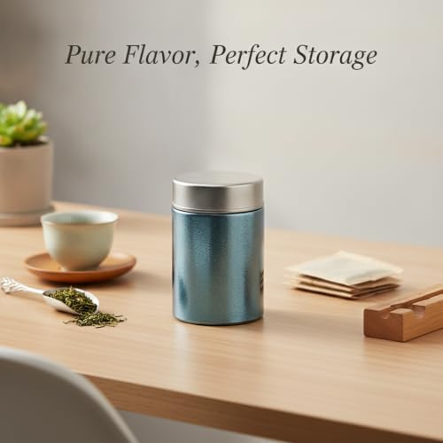 Pure Titanium Tea Canister, Metal Food Storage Container for Loose Leaf Tea and Tea Bags, 9.5 fl oz Jar for Home or Travel (1 PC) - Image 3
