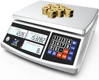 Industrial Counting Scale 66lb/30kg x 0.5g Digital Inventory Scale for Small Parts Coins Jewelry, lb/g/kg/oz Electronic Bench Scale Precision Gram Scale with LCD Backlight Display Batteries AC Adapter by JINXUAN