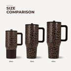 HydroJug Traveler 20oz Kids Insulated Tumbler with Handle, Brown Leopard - Image 4
