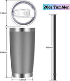 VEGOND 20oz Tumbler with Lid and Straw Stainless Steel Tumbler Cup Bulk Vacuum Insulated Double Wall Travel Coffee Mug Powder Coated Coffee Cup, Grey, 12 Pack - Image 4