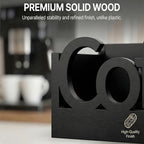 Coffee Bar Organizer Countertop,Wood Caddy with Compartments for Pods,Black - Image 4