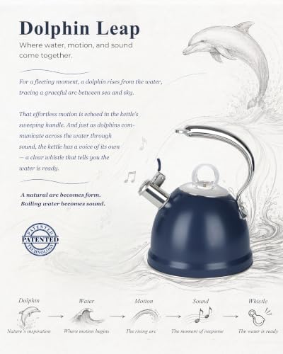 Harriet Whistling Tea Kettle for Stove Top, 2.5 QT Food-Grade Steel Teapot - Image 3