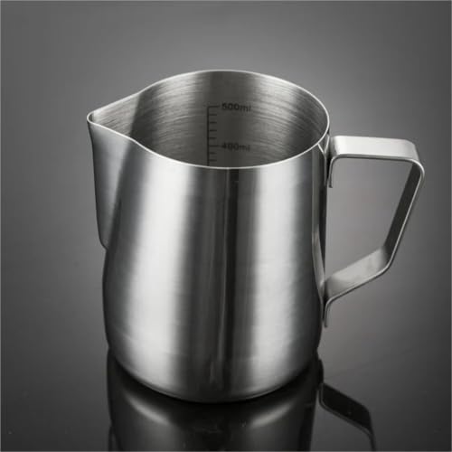 Milk Frother Cup Stainless Steel Milk Frother Jug Stainless Steel Container 100ML 350ML 600ML Frothing Pitcher Coffee Cups Latte Barista Espresso Maker Accessory(100ML without scale) - Image 2