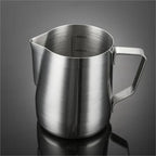 Milk Frother Cup Stainless Steel Milk Frother Jug Stainless Steel Container 100ML 350ML 600ML Frothing Pitcher Coffee Cups Latte Barista Espresso Maker Accessory(100ML without scale) - Image 2