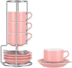 8 Ounce Cappuccino Cups Set of 4, Pink by Renewrevital