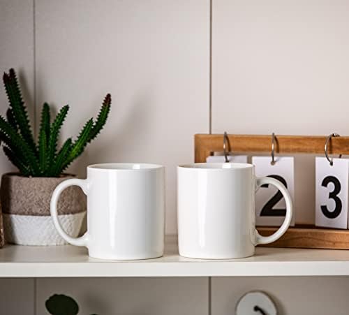 AmorArc 12oz Off White Coffee Mugs, Ceramic Coffee Mugs with Large Handle for Man, Woman, Light Weight Coffee Mugs Set for Latte/Cappuccino/Cocoa/Milk, Dishwasher & Microwave Safe, 12Pcs - Image 6