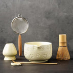 Matcha Whisk Set, Ceramic Matcha Set, 6 Pcs Matcha Kit Includes Matcha Bowl, Matcha Whisk with Holder, Bamboo Scoop, Scoop Rest, Sifter, Ceremonial Matcha Tea Set, Perfect Gifts, Beige by Unknown