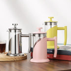 French Press Coffee Maker Coffee Press, With 3 Filters System, Heat Resistant Thickness Borosilicate Glass, Stainless Steel, Cold Brew Coffee Tea Pot, Easy To Clean(/Silver,350ml) - Image 2