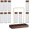 CHILDWEET Glass Coffee Bean Storage Tubes Set with Lids and Stand by CHILDWEET