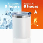 MEWAY 12oz/8Pack Coffee Mug With Lid, Insulated Stainless Steel Reusable Coffee Cup, Double Wall Durable Coffee Mug, Powder Coate，For Coffee, Beer, Home, Office(White,8 Pack) - Image 5