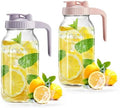 Mason Jar with Pour Spout Lid V-shaped, 2 Quart Iced Tea Pitcher Double Leak Proof, 64 oz Drink Pitcher for Breastmilk, Sun Tea, Juice, Coffee Creamer, Formula Pitche by miradexic