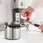 SHINEOFI Stainless Steel Coffee Grounds Disposal Bin - 55 Inch Espresso Knock Box with Style Knock Bar - Non Slip Base and Removable Component for Kitchen Counter Coffee Bar - Image 5