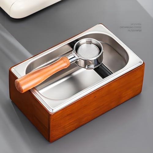 Coffee Knock Box with Quiet Silicone Bar for Coffee Bar Accessories - Image 2