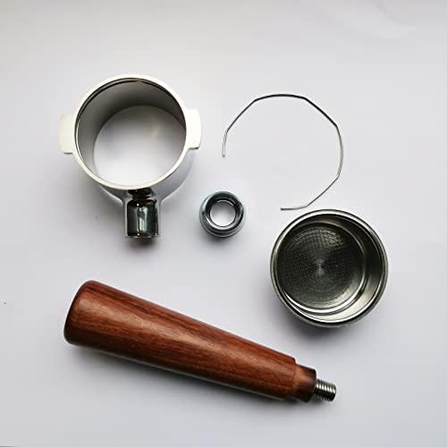 51mm bottomless portafilter 2 ears for Delonghi Stilosa EC260/ECP3420 Bottomless Portafilter 51mm Delonghi Espresso Accessories 51 mm Portafilter Stainless Steel Basket Coffee Handle Wood - Image 4