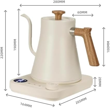 Electric Gooseneck Kettle, 1200W, 900ml Capacity, Stainless Steel Interior, Keeps Warm, Auto Shut-Off, Digital Display, Real-time Temperature Control - Image 4