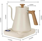 Electric Gooseneck Kettle, 1200W, 900ml Capacity, Stainless Steel Interior, Keeps Warm, Auto Shut-Off, Digital Display, Real-time Temperature Control - Image 4