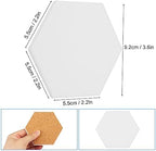 30 Pieces 3.75 Inch Hexagon Blank Ceramic Coasters, Unglazed Ceramic Tiles Coasters, Ceramic Tiles with Cork Backing Pads for Painting, DIY Crafts, Mosaics, White.by GNIEMCKIN. - Image 2