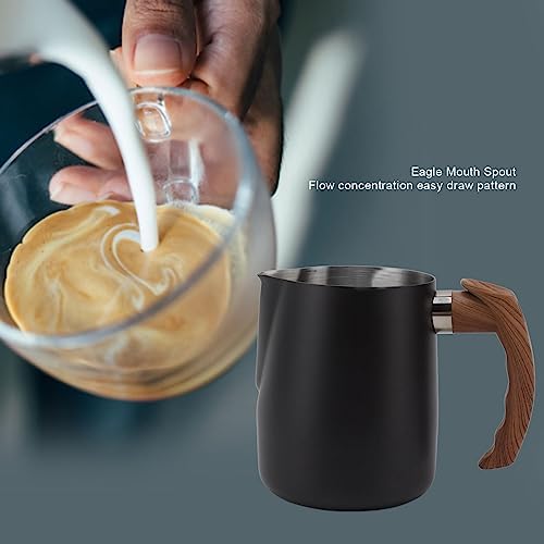 Milk Frothing Pitcher, Stainless Steel Frother Cup with Scale, Coffee Foam Steaming Pitcher for Cafe Kitchen Machines Cappuccino Latte (1000ml) - Image 2