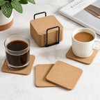 50 Pack Cork Coasters for Drinks - 4" Square Absorbent Drink Coaster Bulk - Image 2