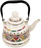 Enamel on Steel Whistling Tea Kettle, Kitchen Stovetop Teakettle for Brewing Tea and Coffee, VintageTea Pot for Living Room Decorations Domestic (White 2.5l) by Unknown
