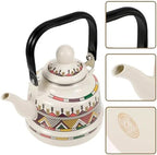 Enamel on Steel Whistling Tea Kettle, Kitchen Stovetop Teakettle for Brewing Tea and Coffee, VintageTea Pot for Living Room Decorations Domestic (Reda 2.5l) - Image 3
