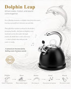 Harriet Whistling Tea Kettle for Stove Top, 2.5 QT Food-Grade Steel Teapot - Image 2