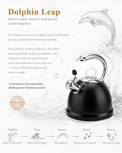 Harriet Whistling Tea Kettle for Stove Top, 2.5 QT Food-Grade Steel Teapot - Image 2