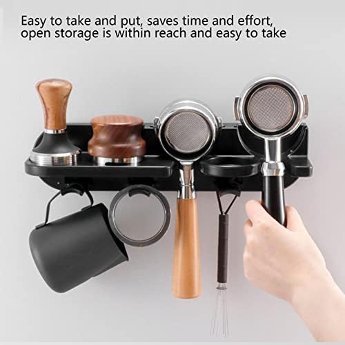 Coffee Station Organizer, Floating Wall Shelves Space Saving Coffee Tamper Holder Coffee Portafilter Wall Mount Rack Multipurpose Coffee Portafilter Holder for Bar Home - Image 4