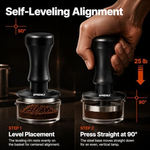 54mm 3-Spring Loaded Espresso Tamper - Self-Leveling fits Breville - Image 6