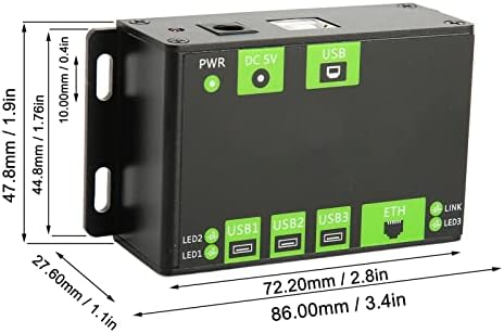 Gavigain Managed USB Switch/Hub Multifunctional Full Metal Case, High-Speed Data Transfer 3 Way USB 100M Network Port Expansion Hub Adapter for PC, Laptop, Keyboard, Mouse, External Hard Drive(US) - Image 5