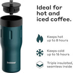 BOBBER 16 oz Stainless Steel Coffee Travel Mug – Leak-Proof, Spill Proof, Vacuum Insulated Coffee Tumbler for Car, Men – Dishwasher Safe Mug, Fits Car Cup Holder, Keeps Hot for 8 Hours (Teal) - Image 2