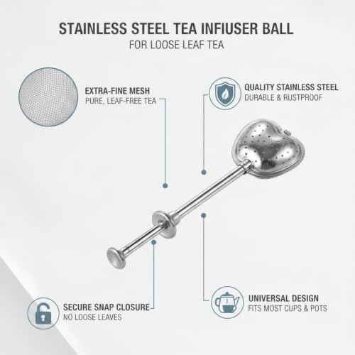 Stainless Steel Tea Infuser Ball with Fine Mesh, Snap-Lock Closure for Loose Leaf Brewing in Mugs & Teapots (1 Pack) - Image 4