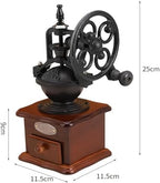 Vintage Manual Coffee Grinder Maker - High Hardness Ceramic Core Coffee Bean Grinder With Solid Wood Base And Drawer Powder Box Classic Coffee Grinders For Home Use - Image 4