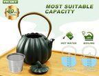 VICSKY Pumpkin Cast Iron Teapot - Small Halloween Tea Kettle Stovetop Safe - Image 2