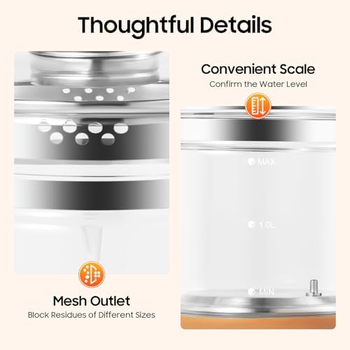 110V 1.8 L Electric Glass Kettle High-borosilicate Glass 800W Electric Kettles Temperature Control Tea Maker with 18 Smart Menu, Boil-Dry Protection for Tea Coffee Soup Boiled Egg - Image 3