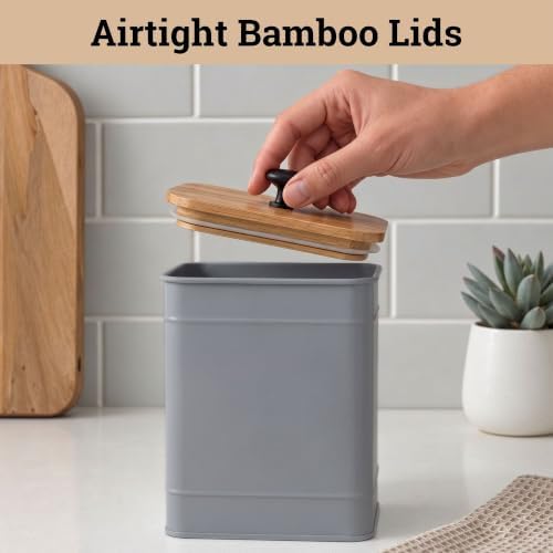 Kitchen Canisters for Countertop Set of 4 w/ Chalkboard Labels & Marker Pen - Image 4