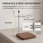Pour Over Coffee Maker Stand with Solid Cherry Base, Stainless Steel Adjustable Dripper Holder, Wooden Brewing Station, Cone Brewer Rack, Barista Accessories & Kitchen Coffee Décor - Image 4