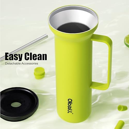 OBALL Black Tumbler with Handle, Swig Tumbler with Silicone Soft Straw, 34 oz Tumbler With Handle, Metal Water Bottle Leak-Proof and Cup Holder Friendly, BPA-Free - Image 6